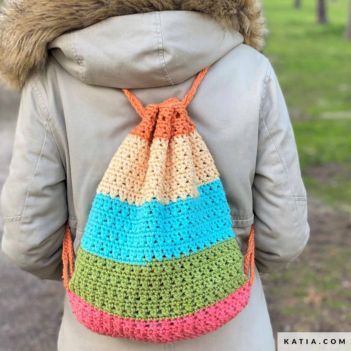Patroon breien haken dames draagtas herfst winter katia — gemaakt met Haakpatroon Katia Boomer Rugzakje