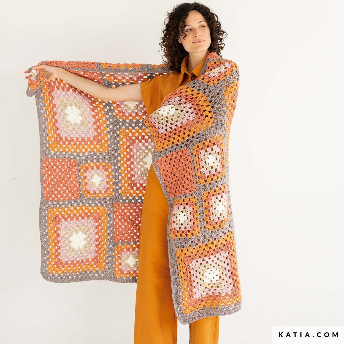 Patroon breien haken woning deken herfst winter katia — gemaakt met Haakpatroon Katia Merino Aran Granny Deken (Digital) (2)