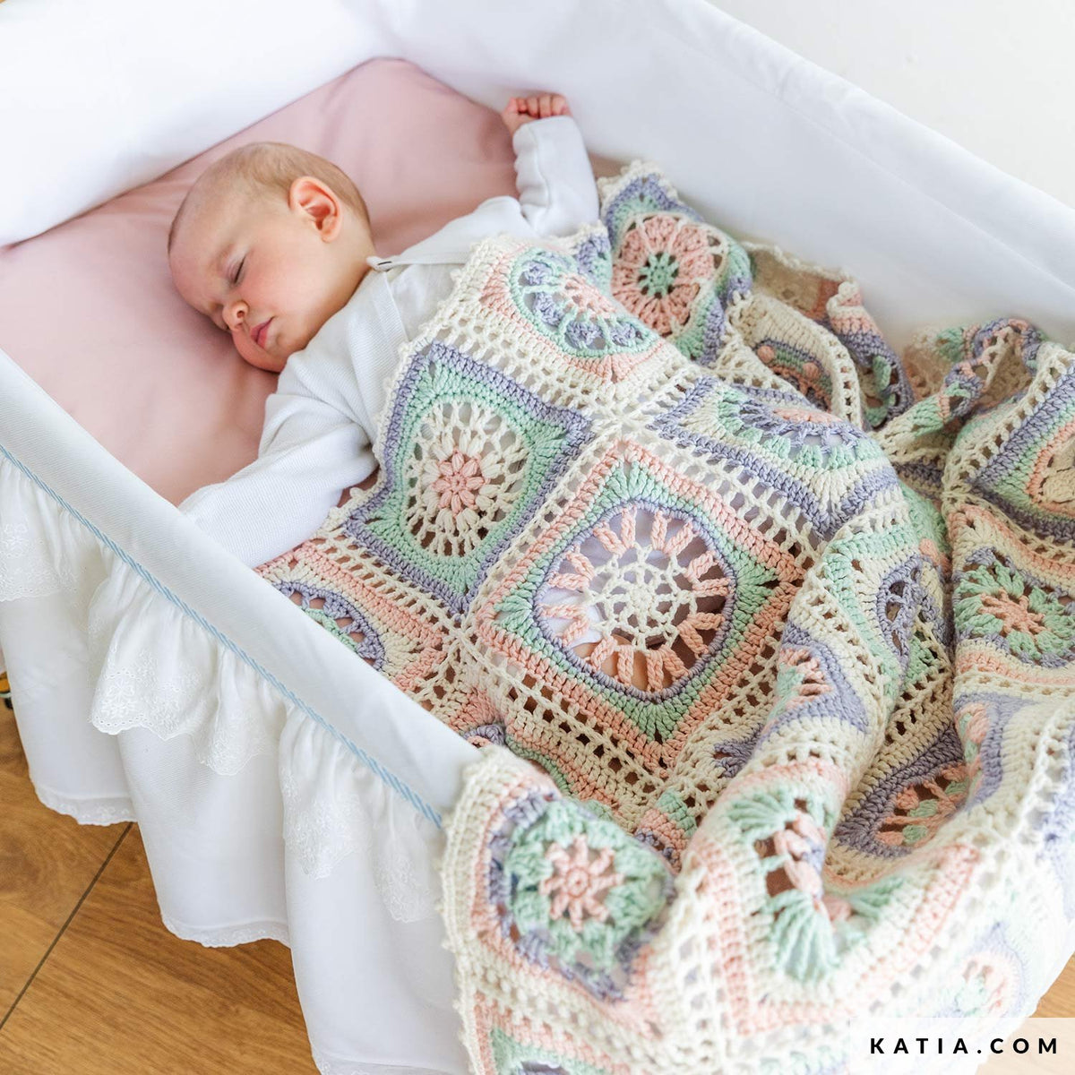 Patroon breien haken baby deken herfst winter katia — gemaakt met Haakpatroon Katia Nana Babydeken (2)