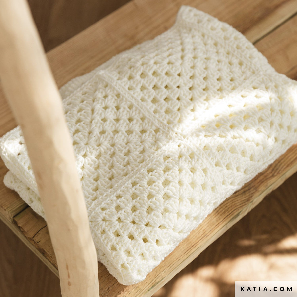 Patroon breien haken baby baby omslagdoek herfst winter kati — gemaakt met Haakpatroon Katia Twist Babydeken (Digital)