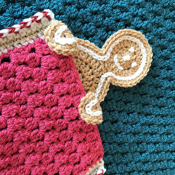 Detail — gemaakt met Haakpatroon Kerstschort
