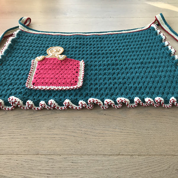 Onderkant — gemaakt met Haakpatroon Kerstschort