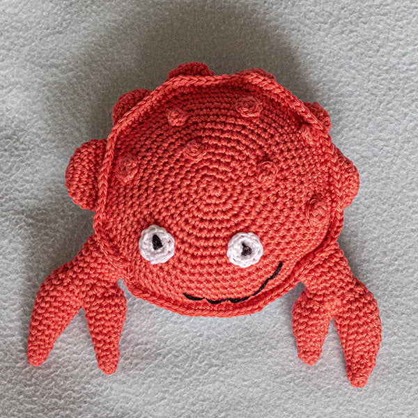 Krab — gemaakt met Haakpatroon Knuffel Crabbie