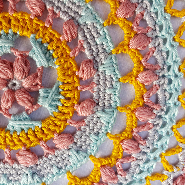 Detail — gemaakt met Haakpatroon Lulu Mandala