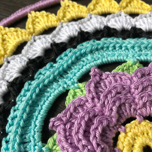 Detail — gemaakt met Haakpatroon Mandala Fiorella