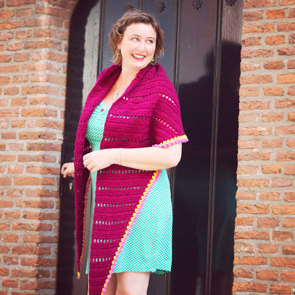 Merino grossa omslagdoek — gemaakt met Haakpatroon Merino Grosso Omslagdoek (2)