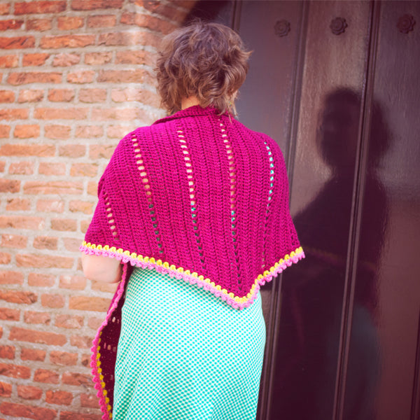 Merino grossa omslagdoek — gemaakt met Haakpatroon Merino Grosso Omslagdoek