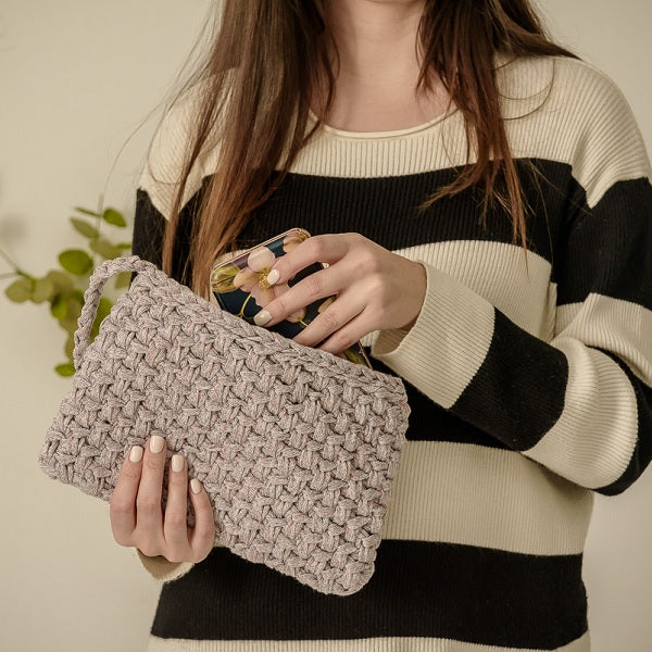 Clutch — gemaakt met Haakpatroon RibbonXL Glitter Clutch (Digital)