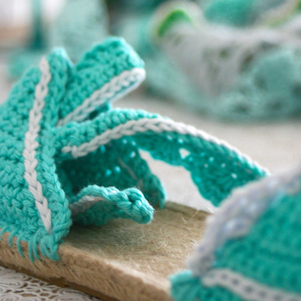 Saskia espadrilles — gemaakt met Haakpatroon Saskia's espadrilles