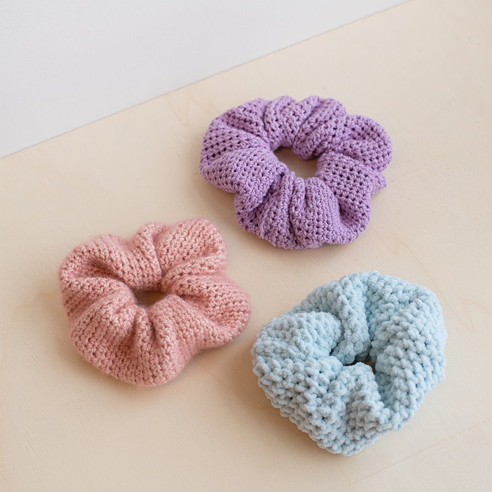 Scrunchies — gemaakt met Haakpatroon Scrunchie Chunky Chenille (Digital) (2)