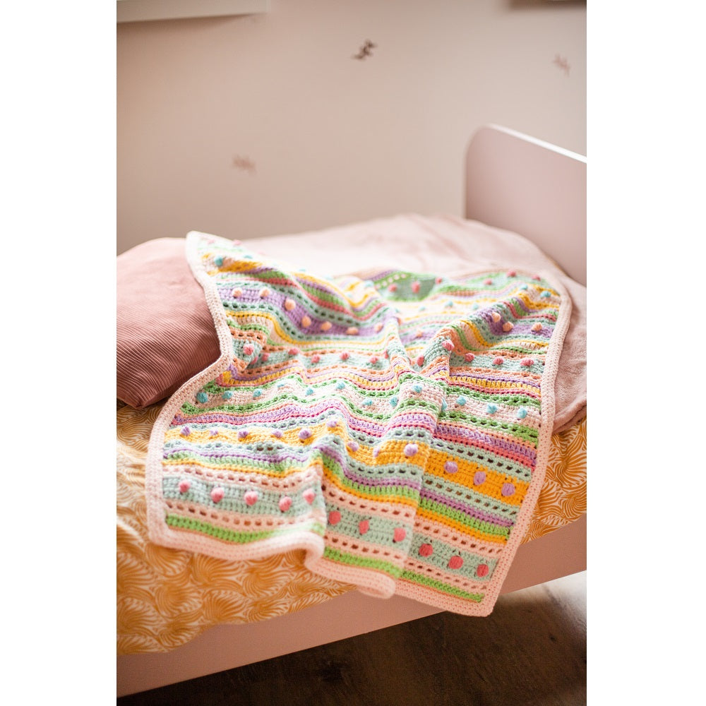 Haakpatroon Striped Dot Baby Deken (Digital)
