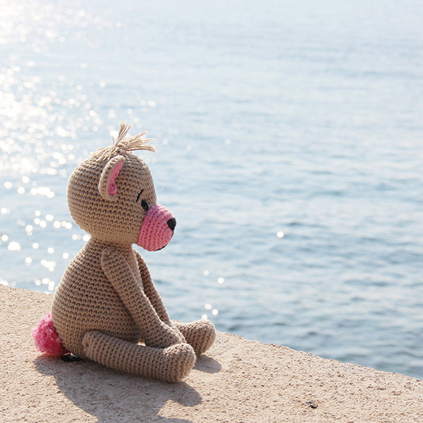 Teddy fra siden — gemaakt met Haakpatroon Teddy Beertje Go Handmade