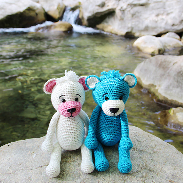 Teddy stk forfra — gemaakt met Haakpatroon Teddy Beertje Go Handmade