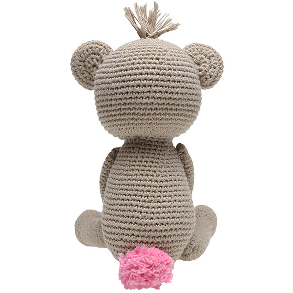 Teddy bagfra fritlagt — gemaakt met Haakpatroon Teddy Beertje Go Handmade