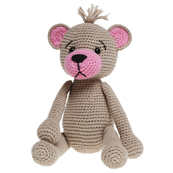 Teddy forfra fritlagt — gemaakt met Haakpatroon Teddy Beertje Go Handmade