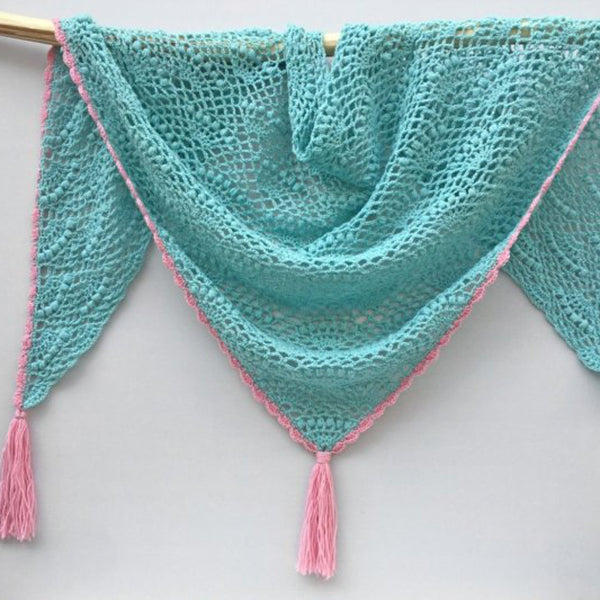 Waaier shawl — gemaakt met Haakpatroon Waaier Shawl Driehoek