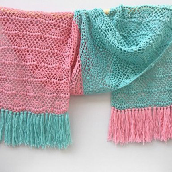 Waaier shawl — gemaakt met Haakpatroon Waaier Shawl Recht