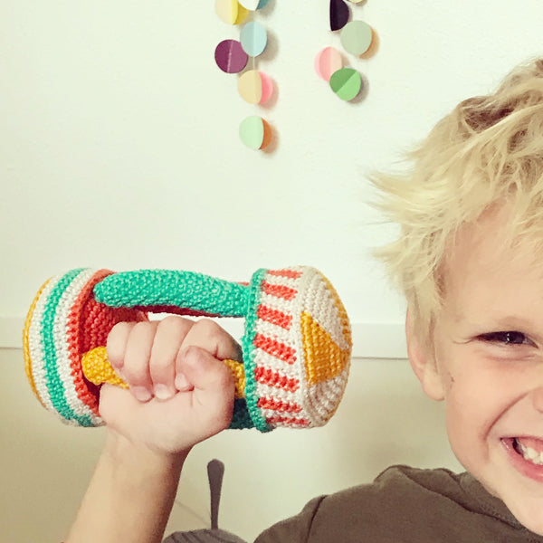 Rammelaar — gemaakt met Haakpatroon Wirl Rattle Rammelaar (2)