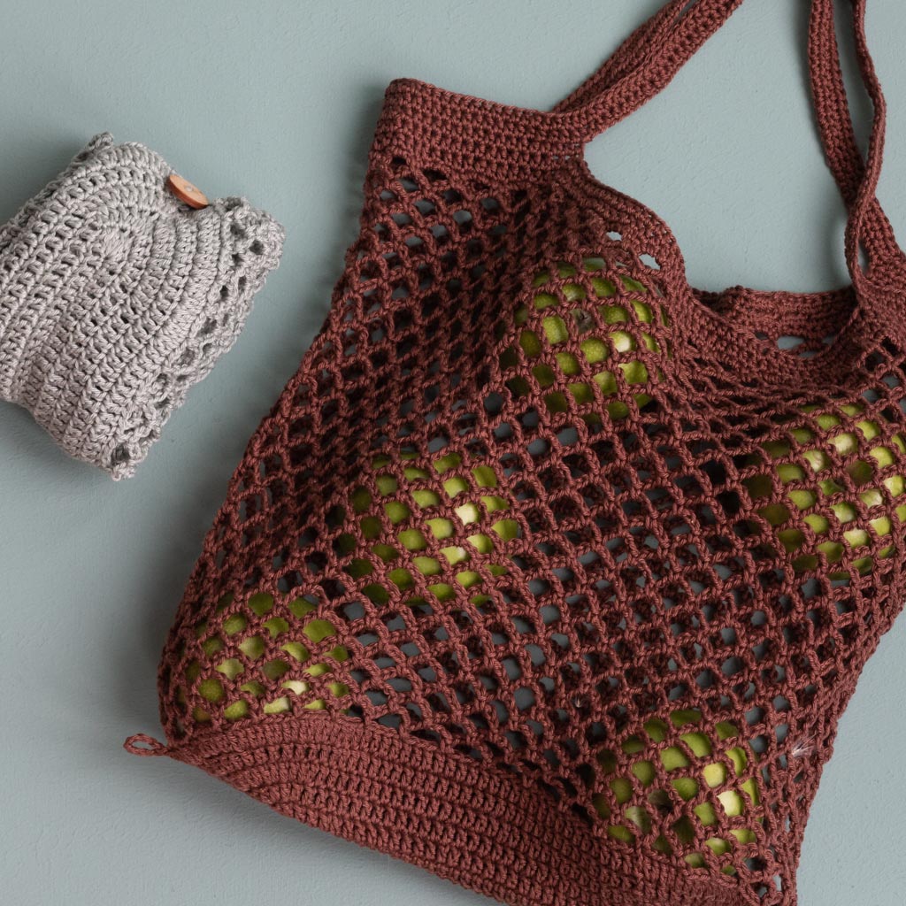 Foldable net bag — gemaakt met Haakpatroon Yarn and Colors Foldable Net Bag