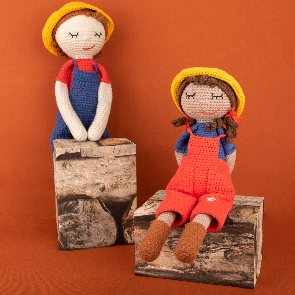 Freddy en francine — gemaakt met Haakpatroon Yarn and Colors Freddy/Francine Farmer