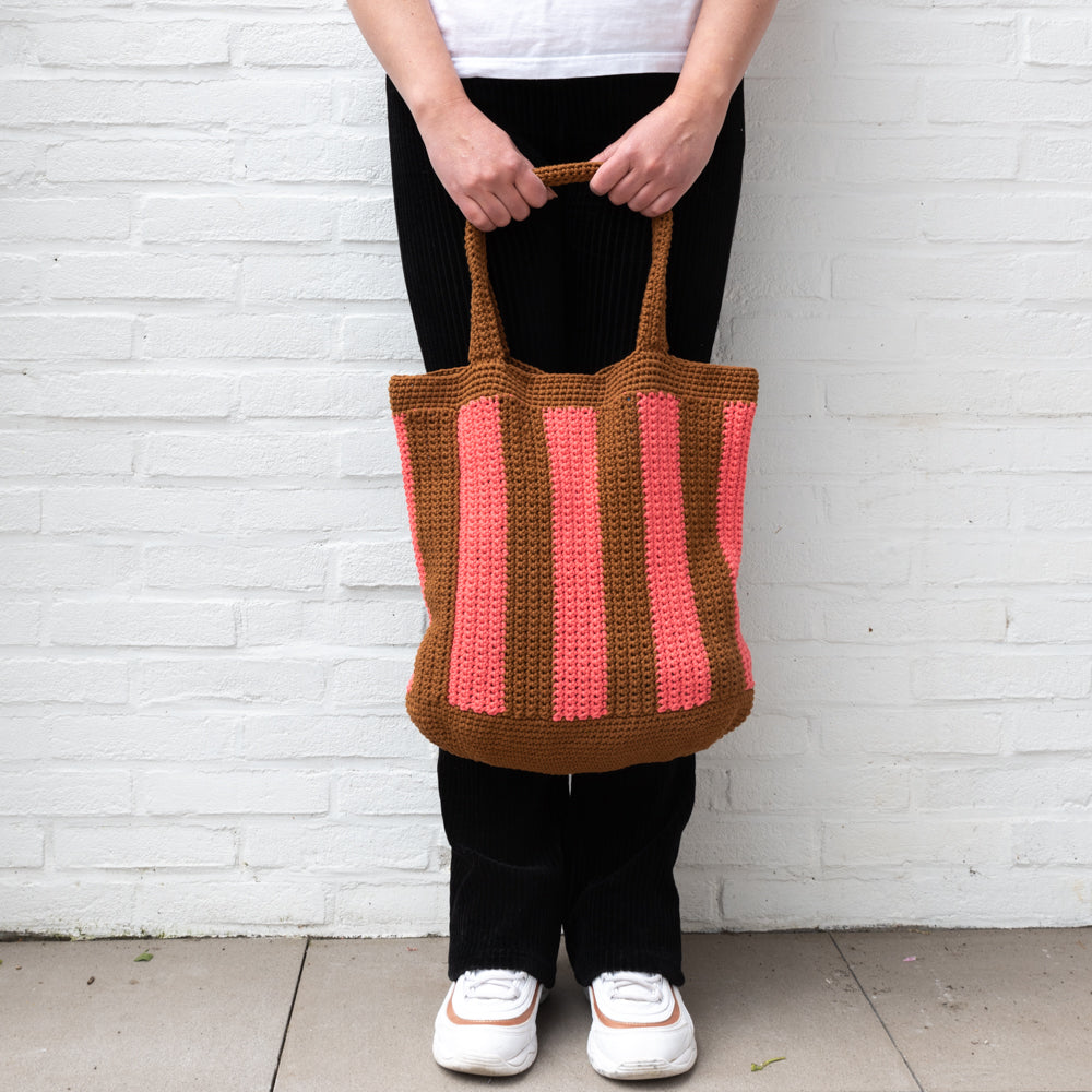 Striped tote bag — gemaakt met Haakpatroon Yarn and Colors Striped Tote Bag (Digital) (4)