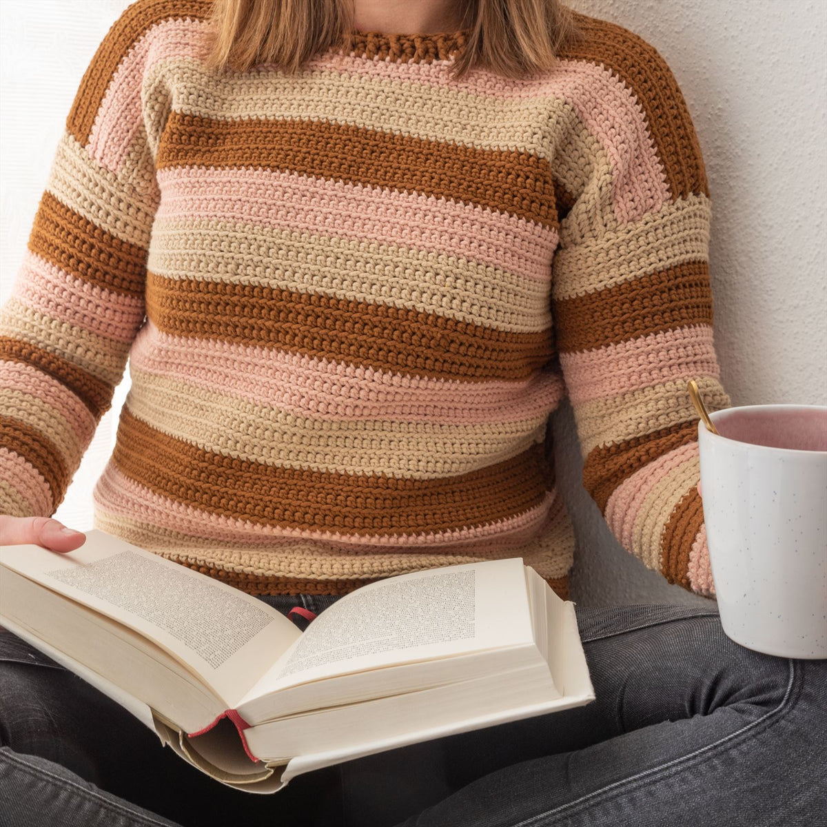 Sunset stripes sweater — gemaakt met Haakpatroon Yarn and Colors Sunset Stripes Pullover