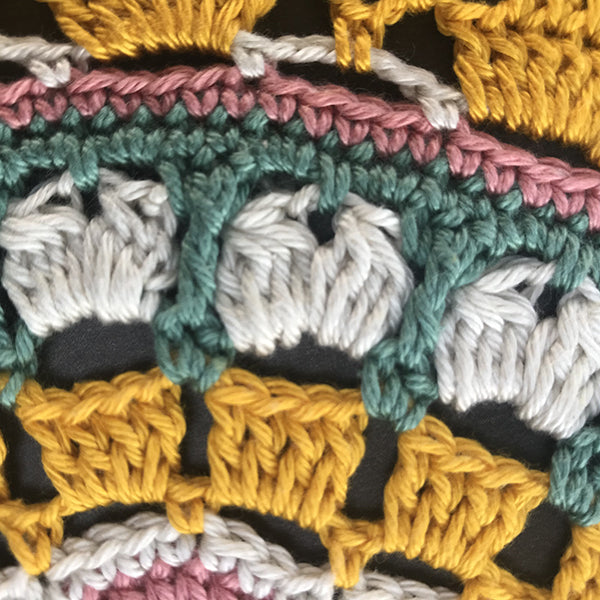 Detail — gemaakt met Haakpatroon Zonnige Mandala