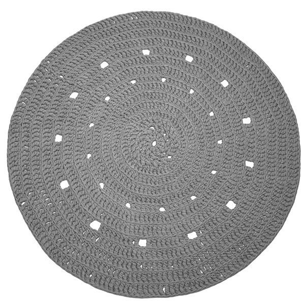 Pak crochet rug zpagetti light grey — gemaakt met Haakpatroon Zpagetti Rond Vloerkleed