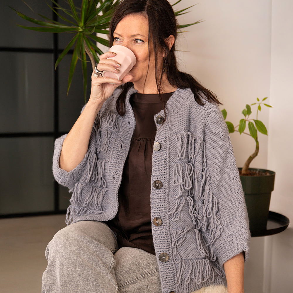 Vest — gemaakt met Happy vest met franjes Garen- en Breipakket (5)