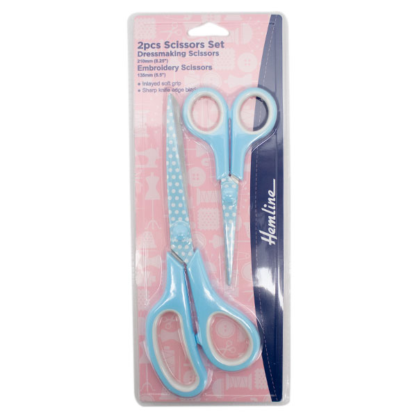 Hemline Set Stoffenschaar (21cm) & Borduurschaar (13,5cm) Blue - extra productfoto 4