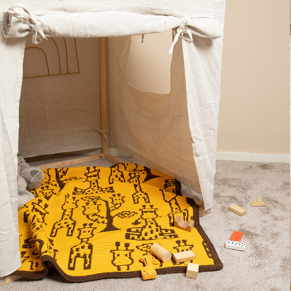 Giraffe — gemaakt met High & Mighty Babydeken Garen & Haakpakket (5)