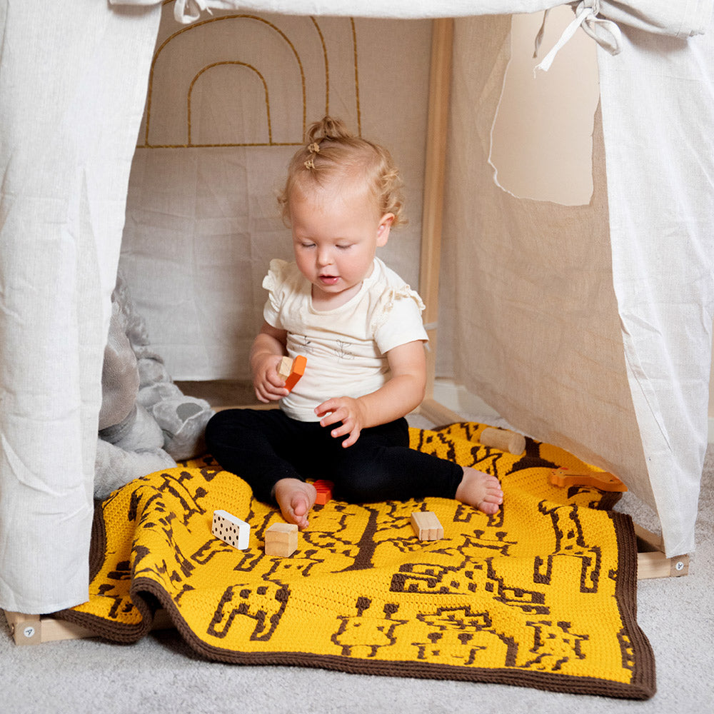 Giraffe — gemaakt met High & Mighty Babydeken Garen & Haakpakket (2)