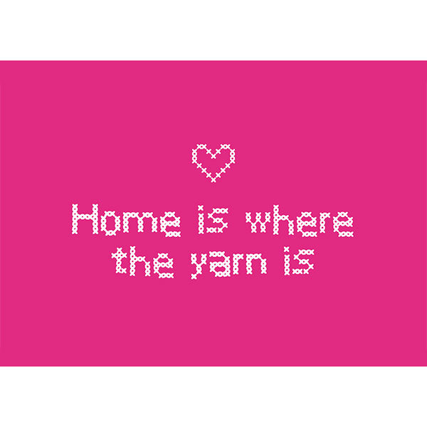 Wolplein Ansichtkaart - Home is where the yarn is