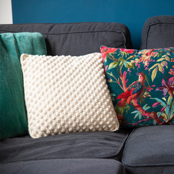 Boho — gemaakt met Homedeco Nopjeskussen Haakpakket