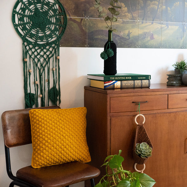 Vintage — gemaakt met Homedeco Nopjeskussen Haakpakket