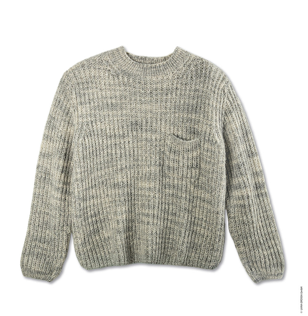 Productfoto van trui gemaakt met Lana Grossa Pelo Cashmere - Classici 31 model 04 - Lana Grossa Pelo Cashmere 002 Gebroken wit/Beige