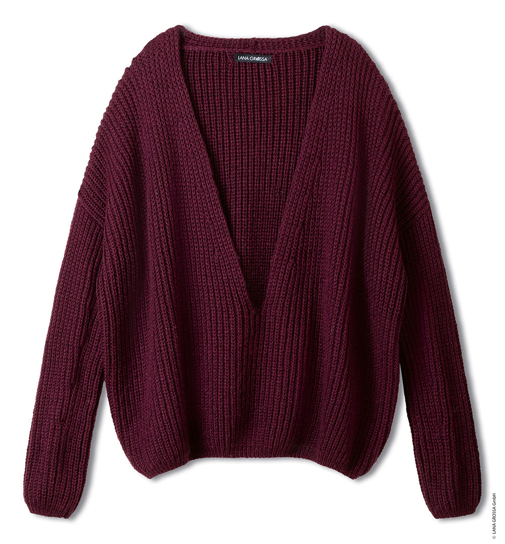 Productfoto van trui gemaakt met Lana Grossa Cool Merino - Classici 31 model 17 - Lana Grossa Cool Merino Uni 041 Pastelroze