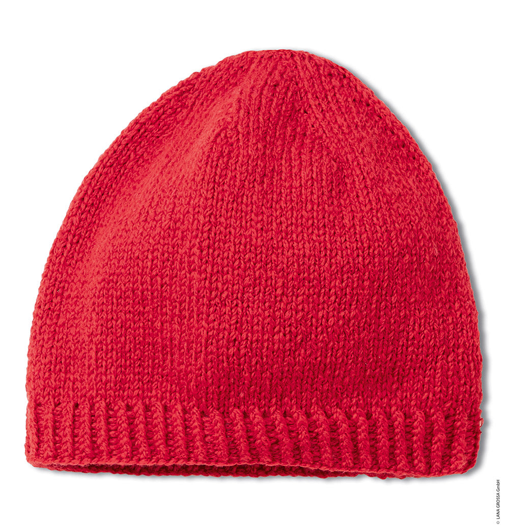 Productfoto van muts gemaakt met Lana Grossa Cool Merino - Classici 31 model 18 - Lana Grossa Cool Merino Uni 041 Pastelroze