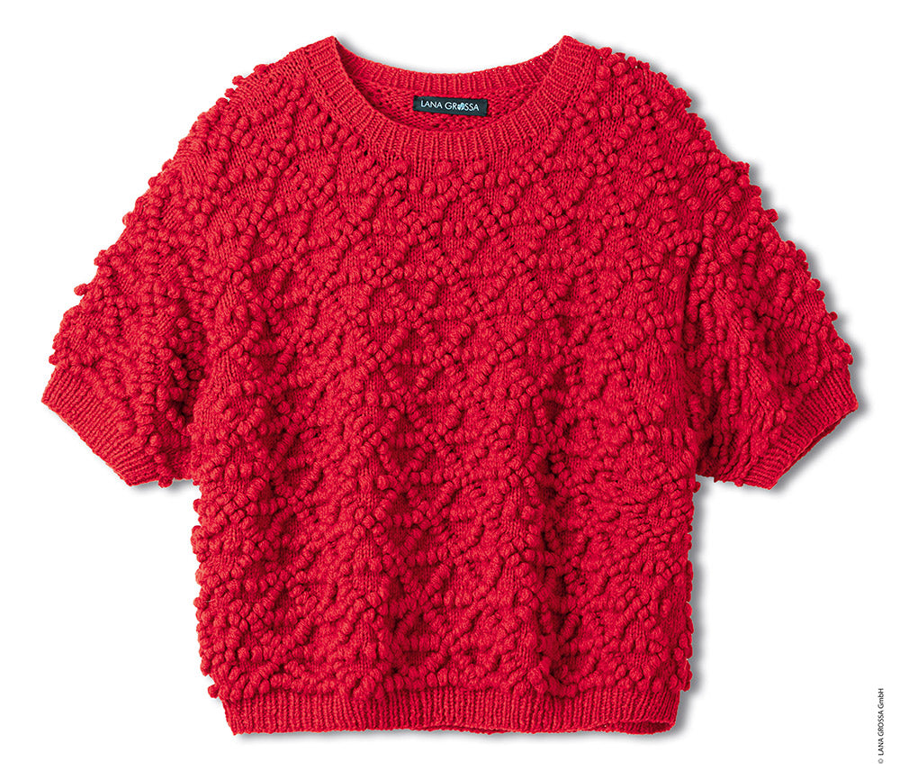 Productfoto van trui gemaakt met Lana Grossa Cool Merino - Classici 31 model 20 - Lana Grossa Cool Merino Uni 041 Pastelroze