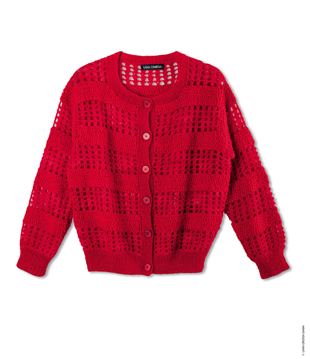 Productfoto van vest gemaakt met Lana Grossa Filo di Gio en Orsettini - Classici 31 model 26 - Lana Grossa Filo Di Gio 001 Crème