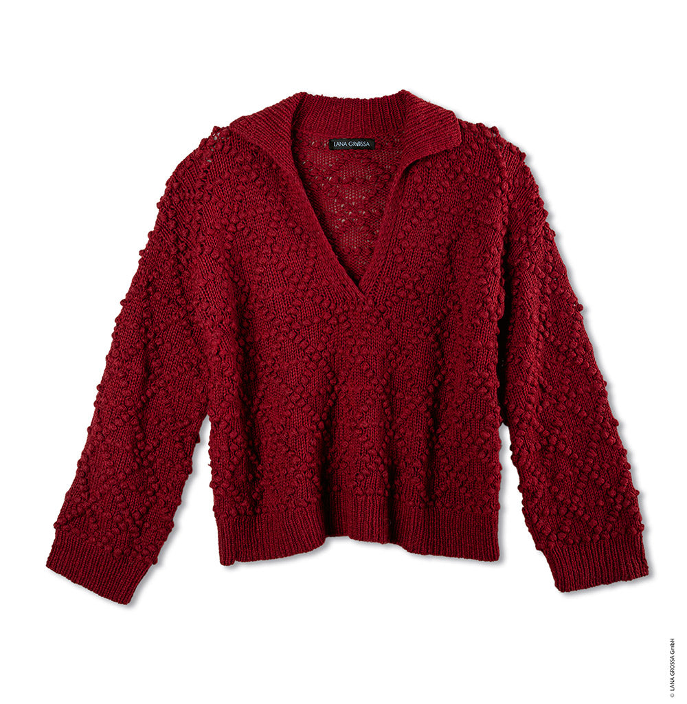 Productfoto van trui gemaakt met Lana Grossa Cool Merino - Classici 31 model 53 - Lana Grossa Cool Merino Uni 041 Pastelroze