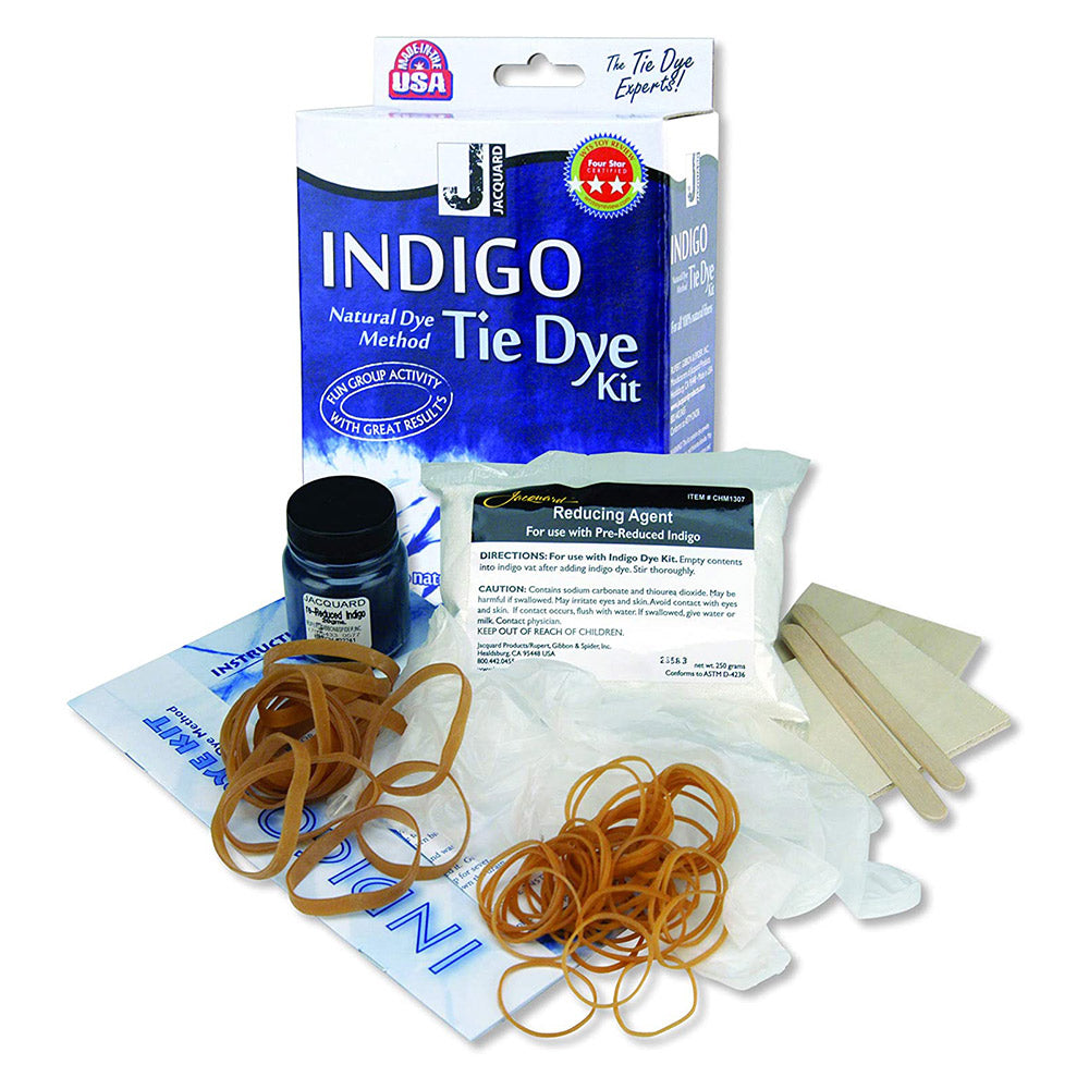 Indigo tye dye jacquard contents — gemaakt met Jacquard Tie Dye Indigo verfkit Indigo