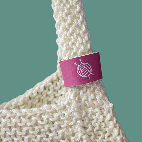 Wit brei label — gemaakt met Joly Bag Breipakket