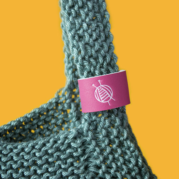 Groen brei label — gemaakt met Joly Bag Breipakket