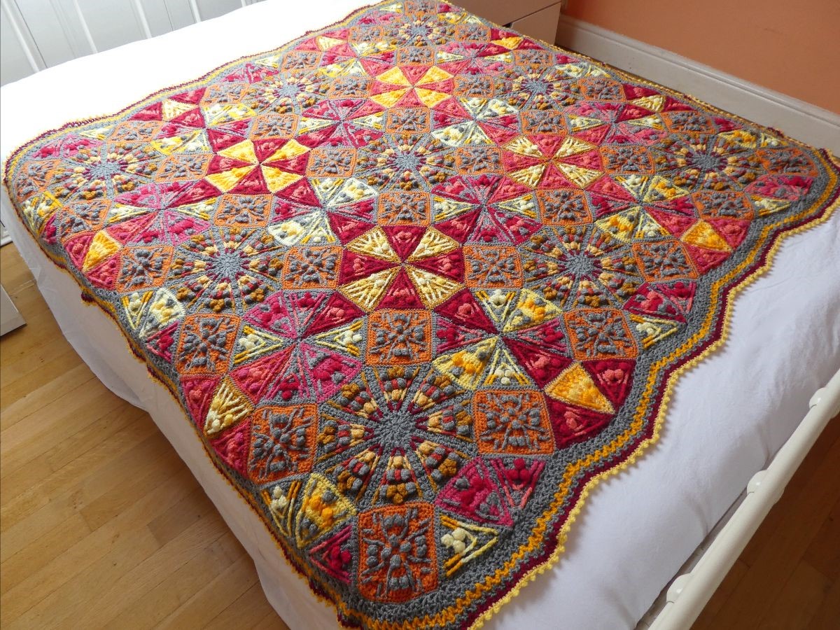 Tequila sunrise — gemaakt met Kaleidoscope Deken CAL Garenpakket (2)