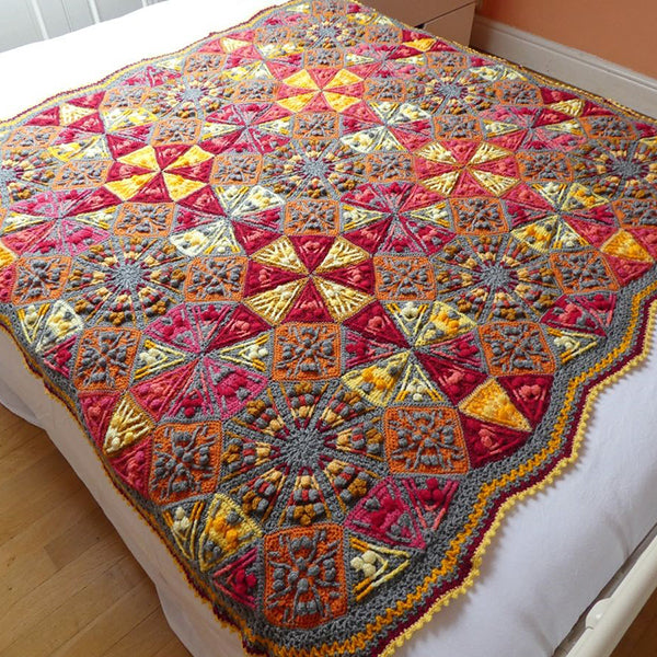 Tequila sunrise — gemaakt met Kaleidoscope Deken CAL Garenpakket