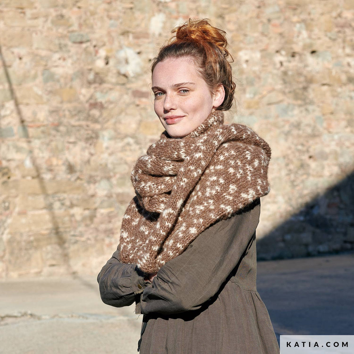 Air alpaca natural colors sjaal — gemaakt met Katia Air Alpaca Natural Colors Sjaal Breipatroon (Digital)