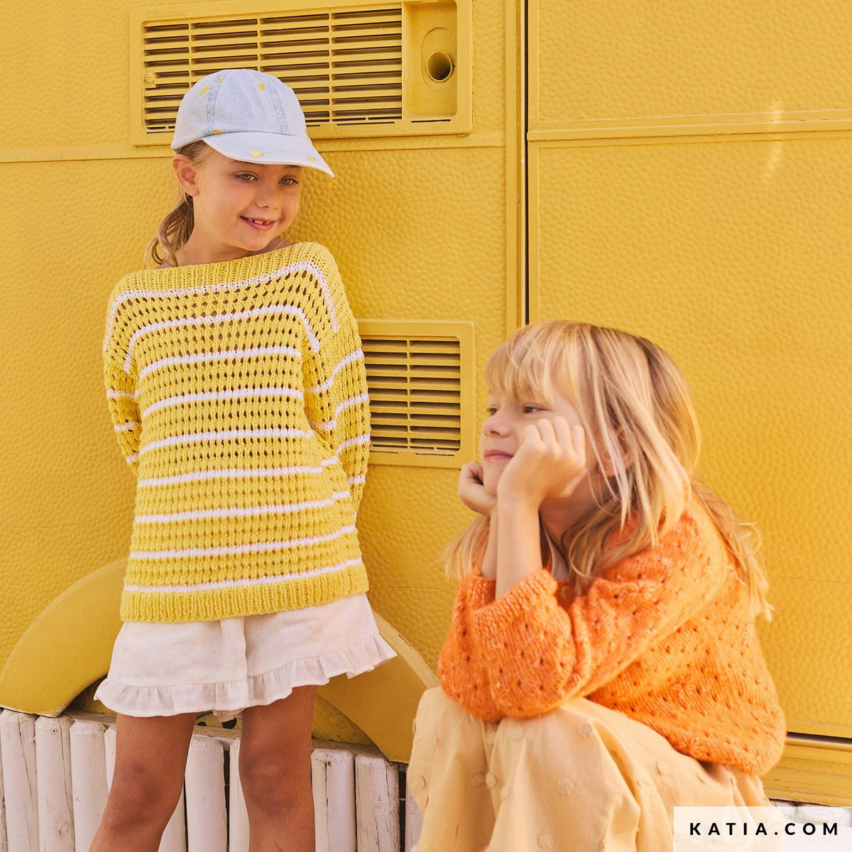 Katia Alabama 009 Zeer licht beige - Patroon breien haken kinderen trui lente zomer katia — gemaakt met Katia Alabama (11)