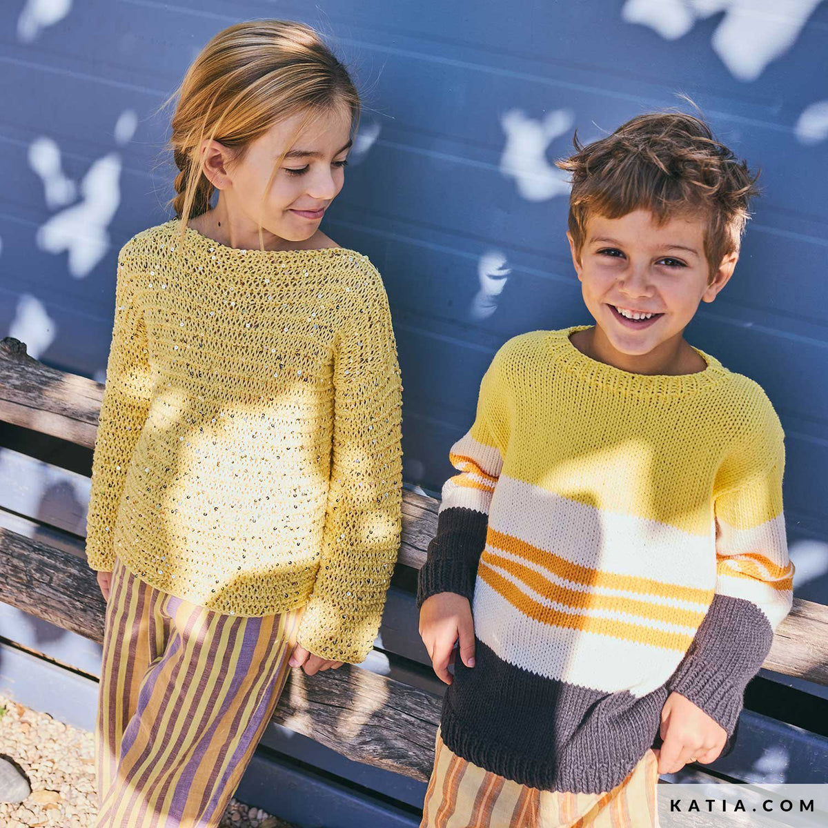 Katia Alabama 009 Zeer licht beige - Patroon breien haken kinderen trui lente zomer katia — gemaakt met Katia Alabama