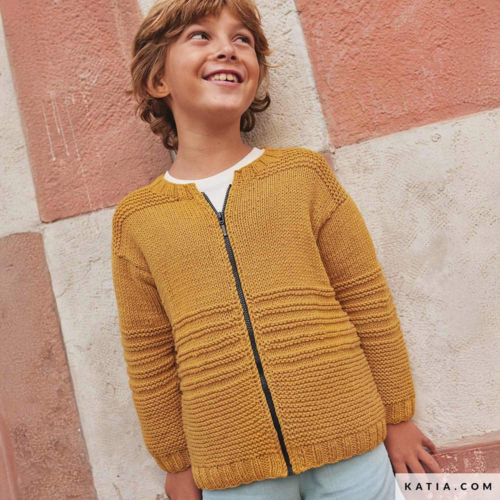 Katia Alabama 011 Licht grijs - Patroon breien haken kinderen jas lente zomer katia — gemaakt met Katia Alabama (5)